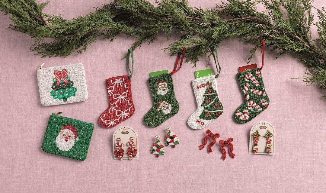 Mud Pie Tree Beaded Stocking Ornament