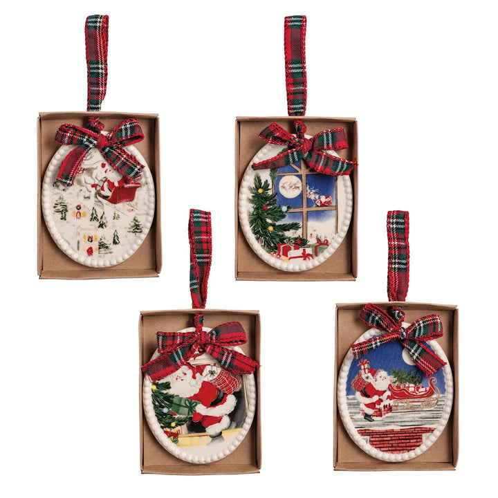 Mud Pie Santa Scene Ornaments