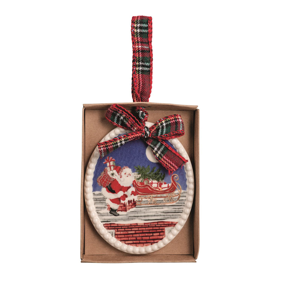 Mud Pie Santa Scene Ornaments