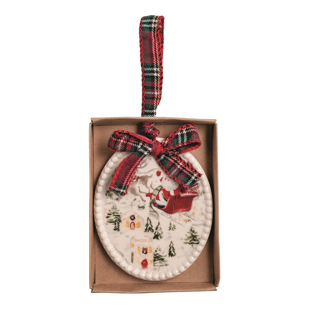 Mud Pie Santa Scene Ornaments
