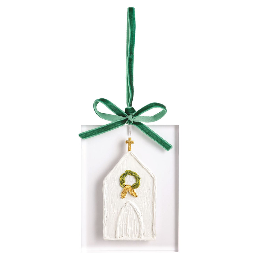Mud Pie White Christmas Painted Acrylic Ornament