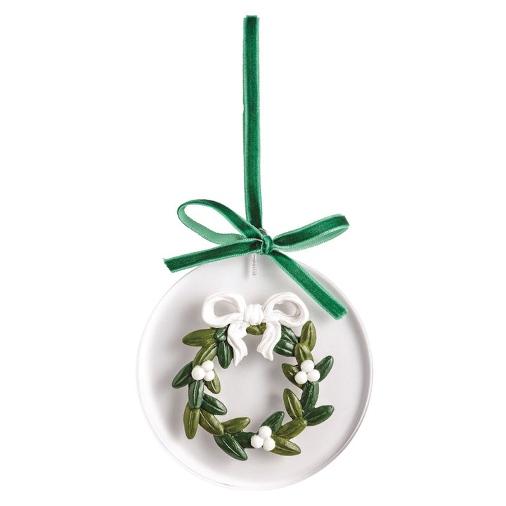 Mud Pie White Christmas Painted Acrylic Ornament