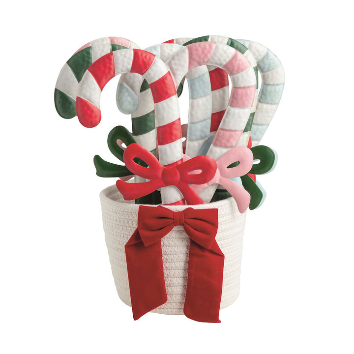 Mud Pie Bow Candy Cane Ornaments