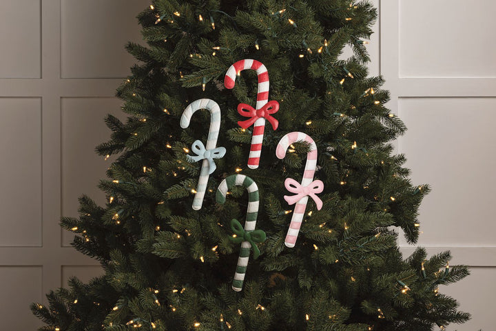 Mud Pie Bow Candy Cane Ornaments