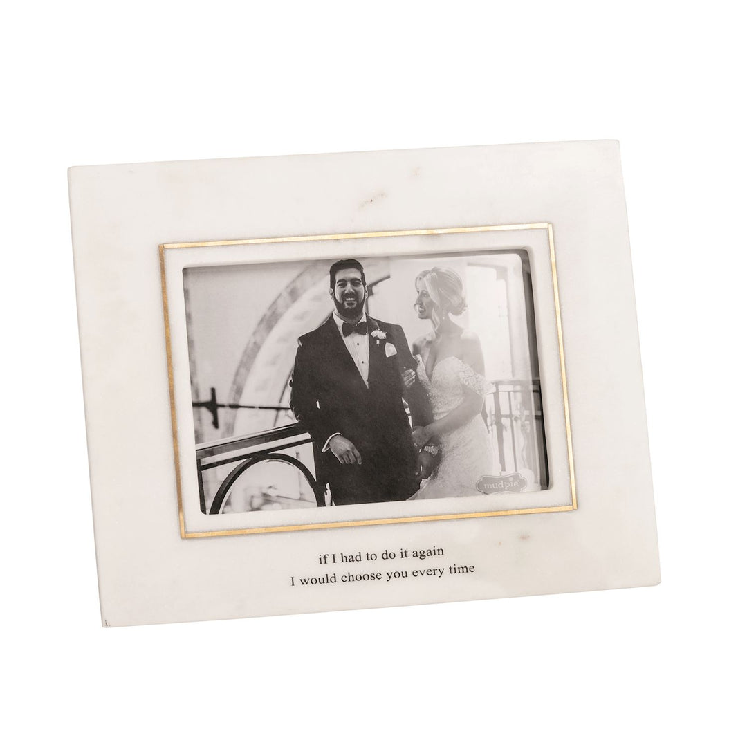 Mud Pie Choose You Gold Inlay Marble Frame