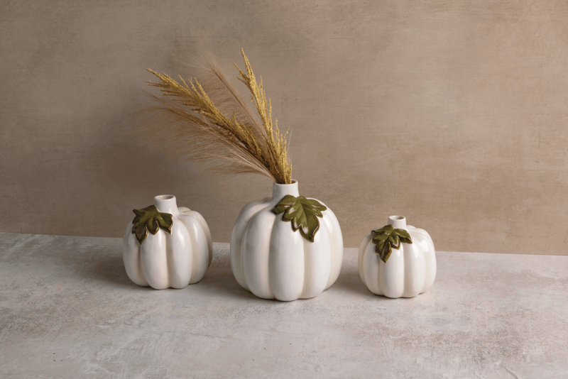 Mud Pie Ceramic Pumpkin Bud Vase