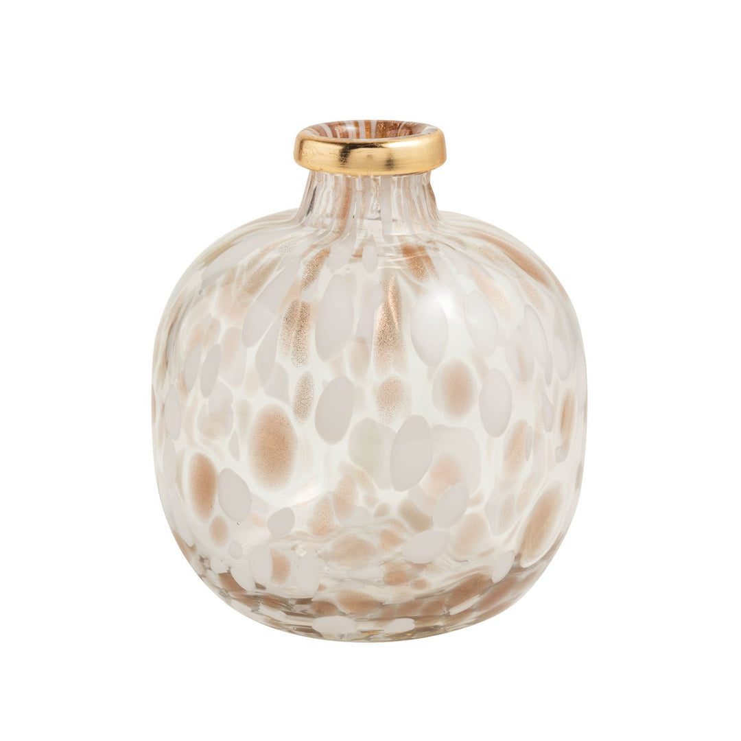 Mud Pie White Tortoise and Gold Vase
