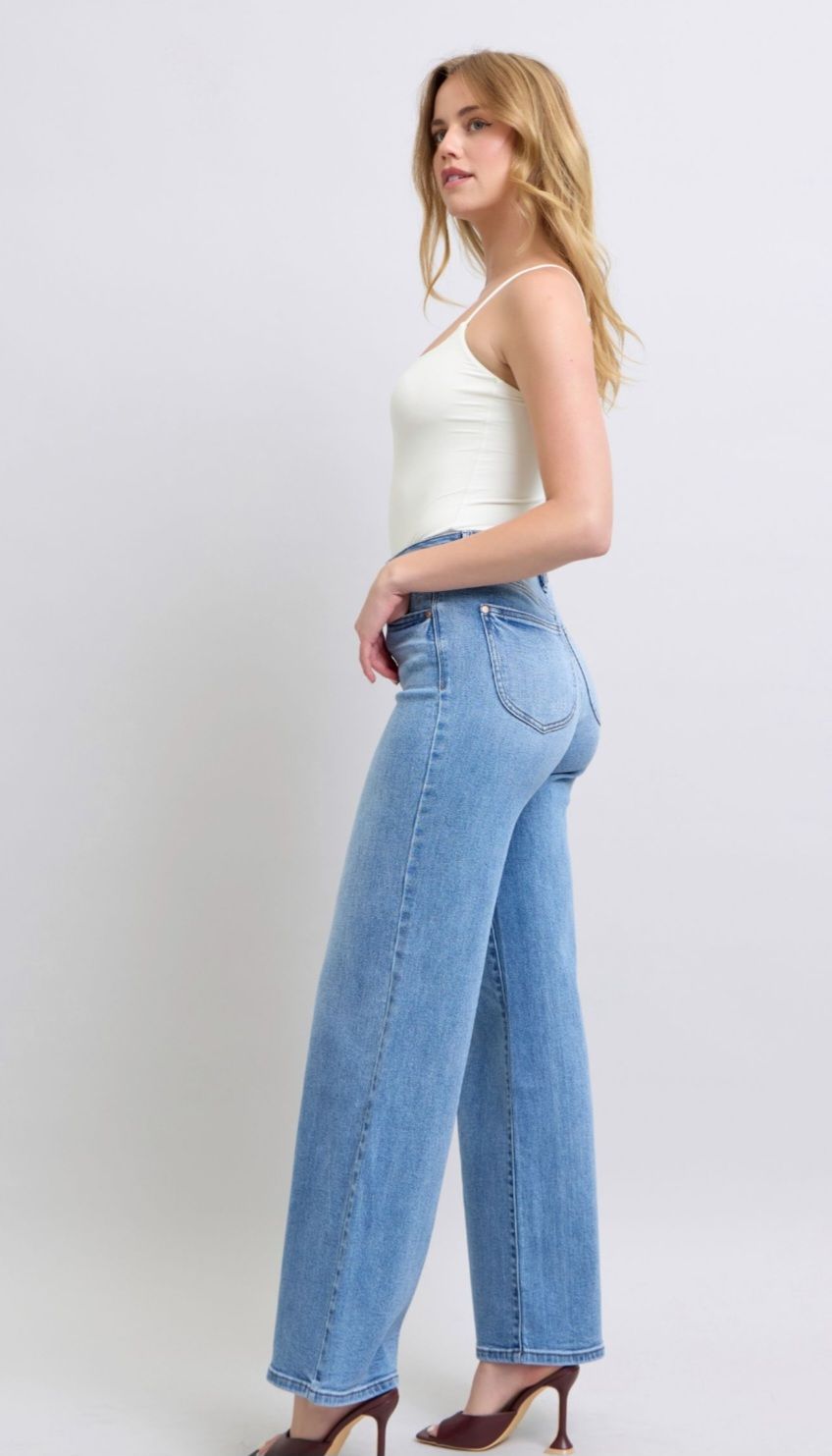 Judy Blue Joy HW Vintage Wash Wide Leg, CURVY