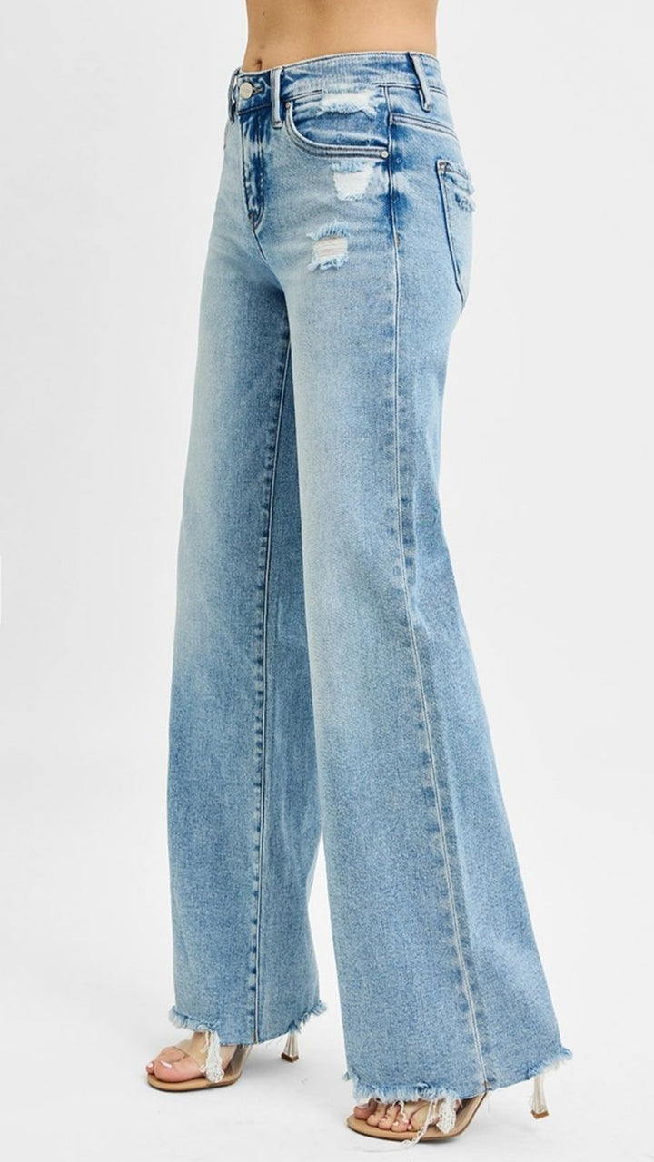 Risen Forevermore Tummy Control MR Wide Jeans