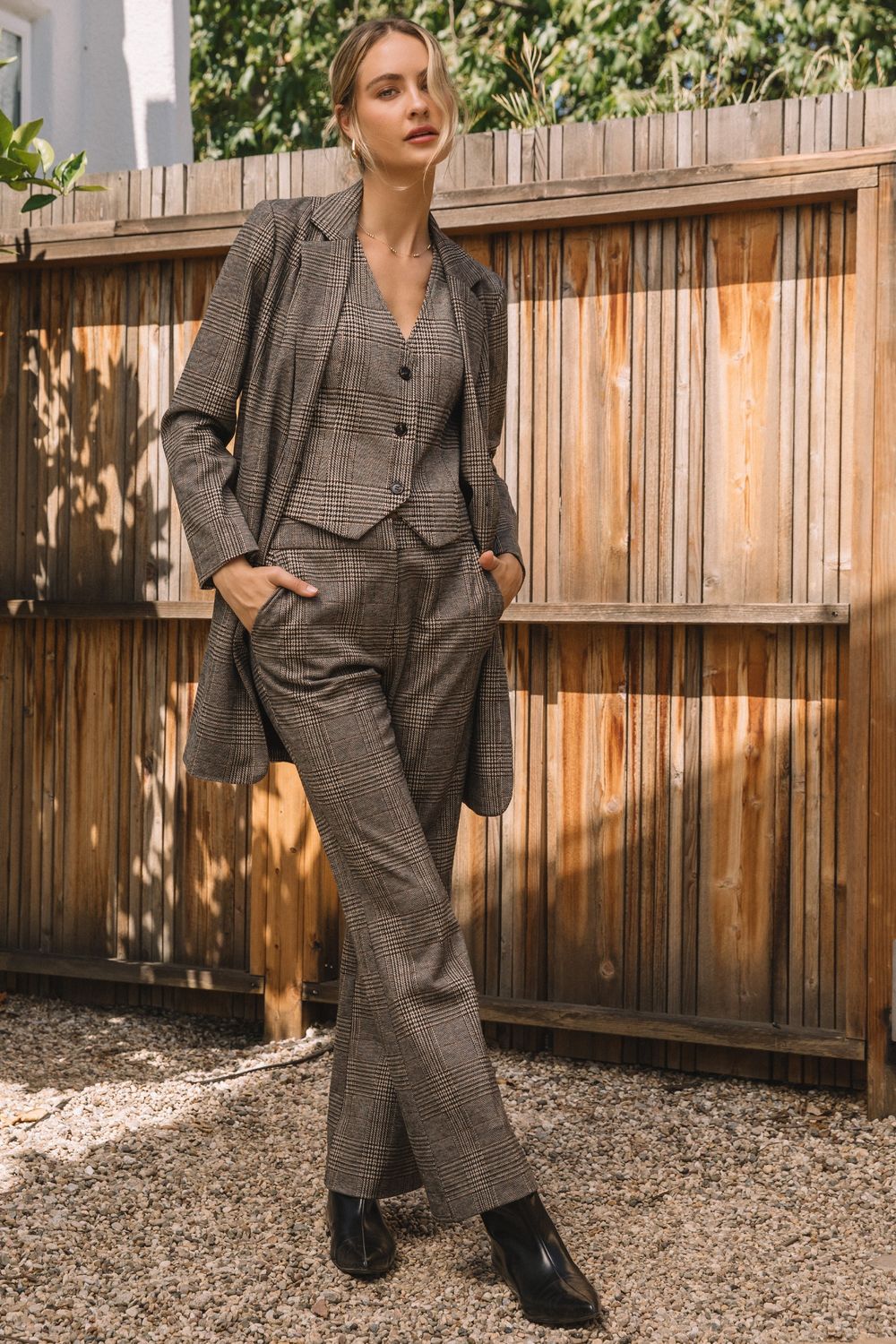 Performance Plaid Wide Pant