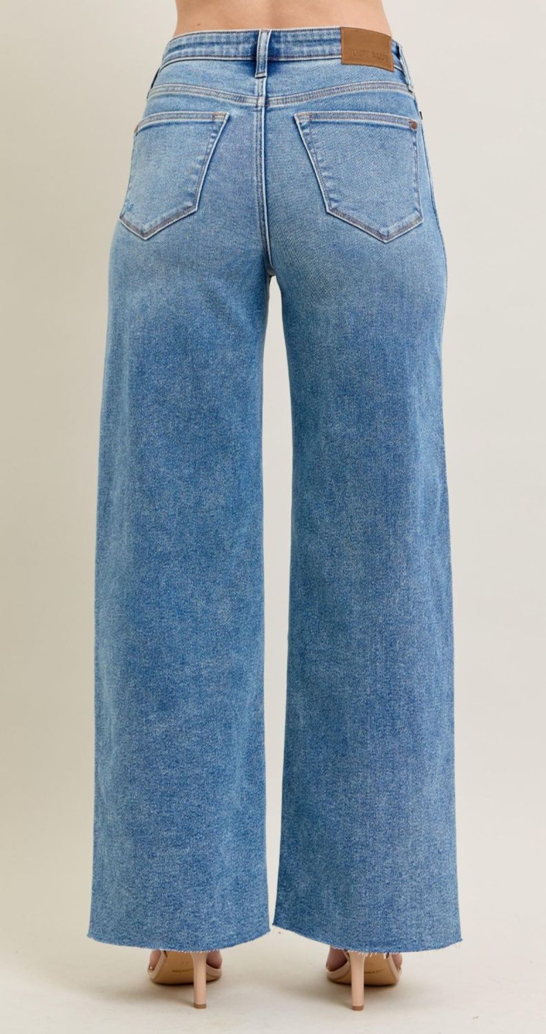 Judy Blue Always Us Vintage Wide Leg w/ Destroy
