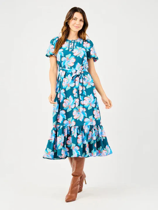 Mary Square Camilia Dress Center Stage- Green