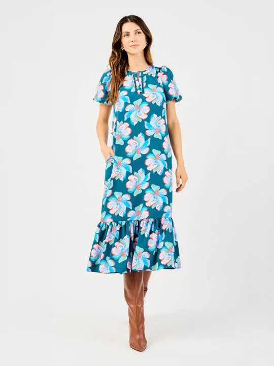 Mary Square Camilia Dress Center Stage- Green
