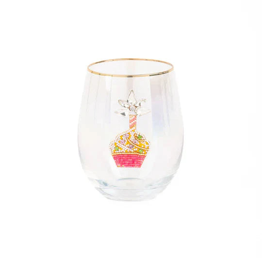Mary Square Stemless Wine -Beaded Cupcake
