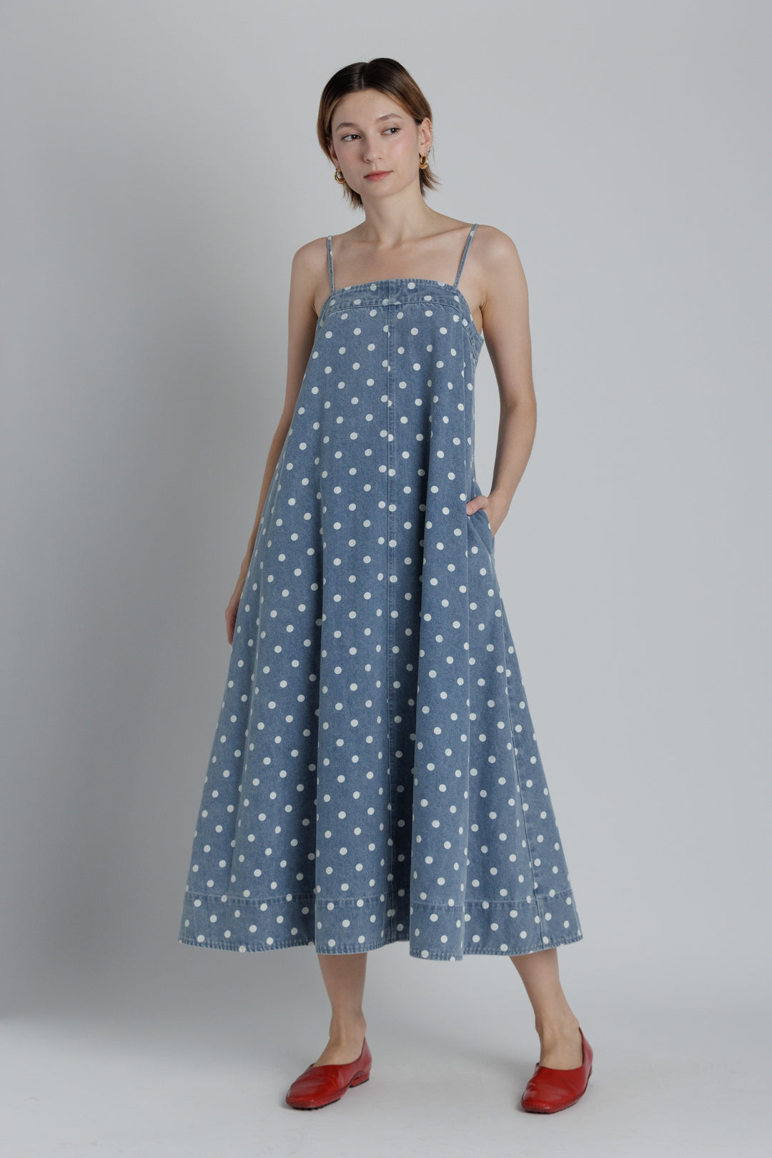 Denim And Dots Midi