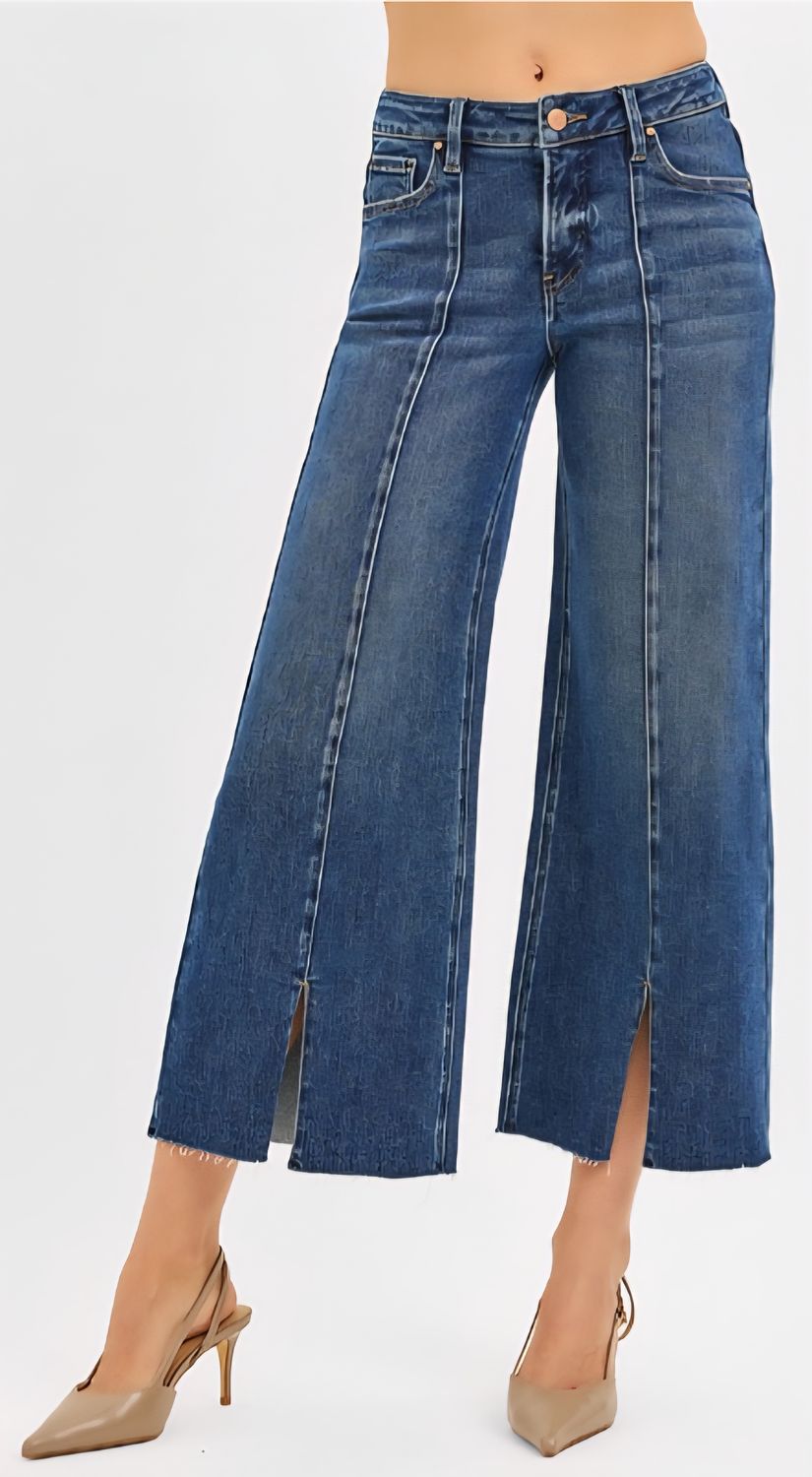 Risen Daily Edit TC MR Crop Wide Front Split Jeans