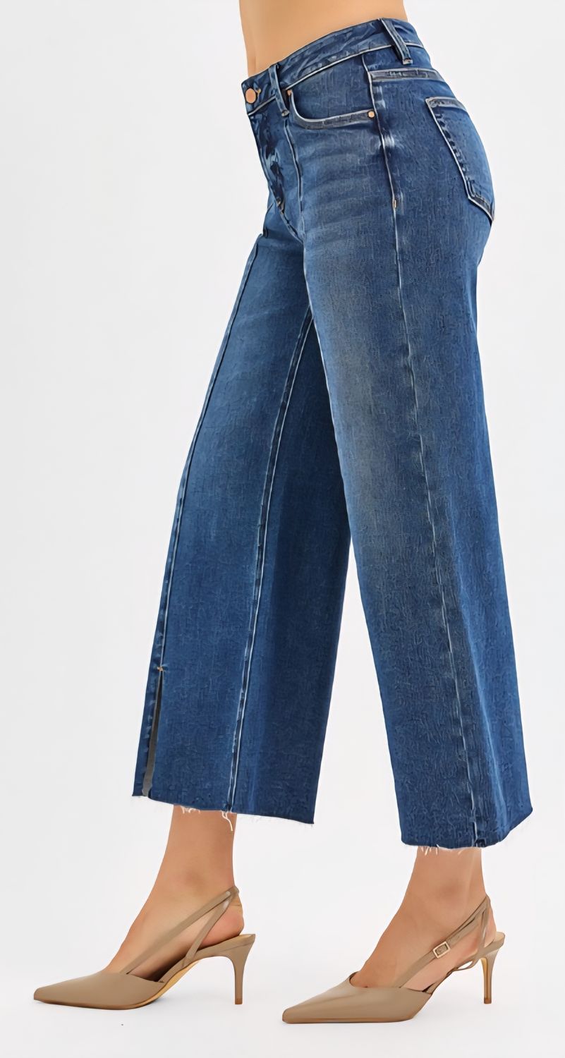 Risen Daily Edit TC MR Crop Wide Front Split Jeans