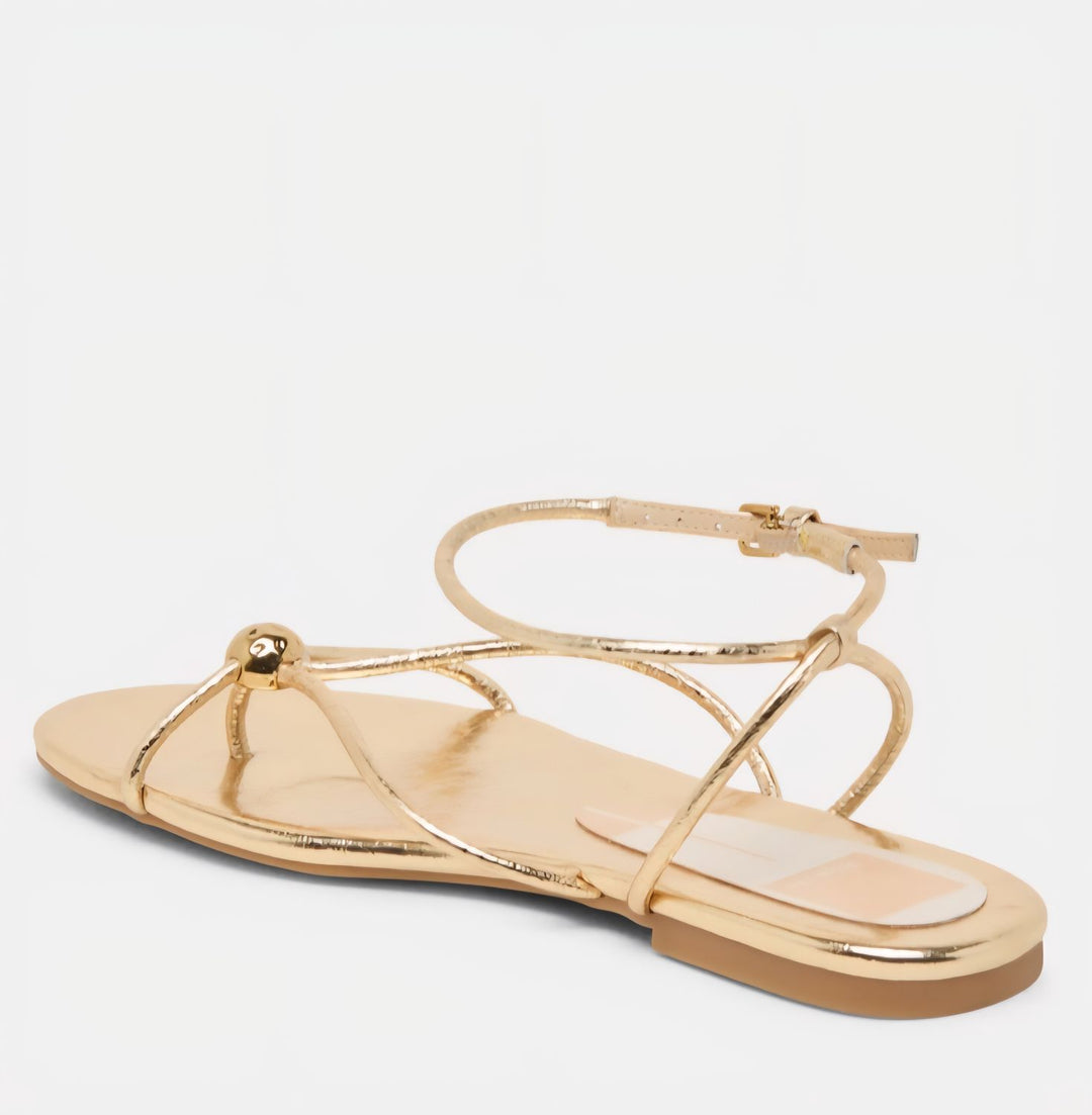 Dolce Vita Kenley Gold Distressed Leather Sandal
