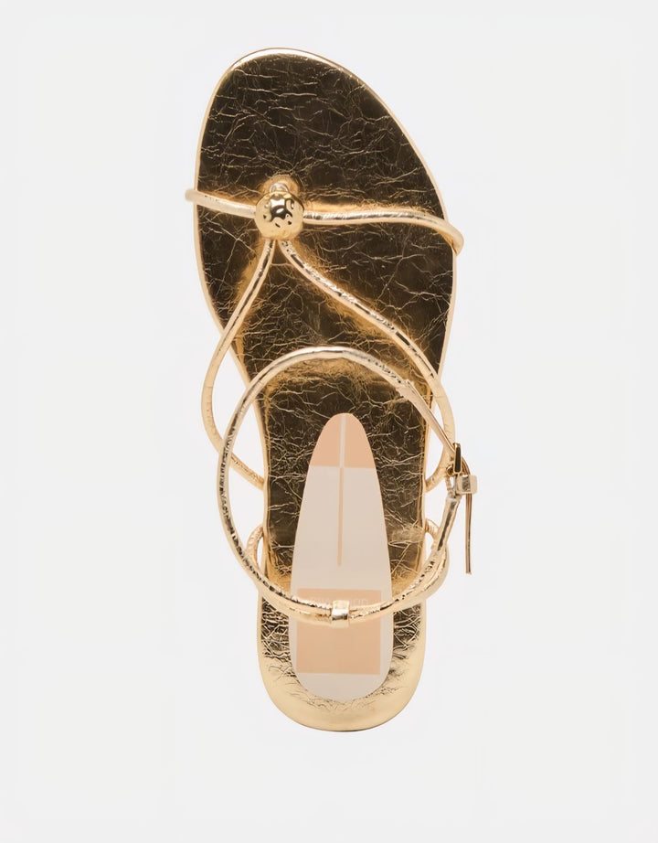 Dolce Vita Kenley Gold Distressed Leather Sandal