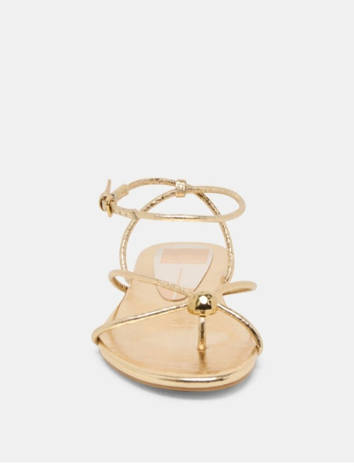 Dolce Vita Kenley Gold Distressed Leather Sandal