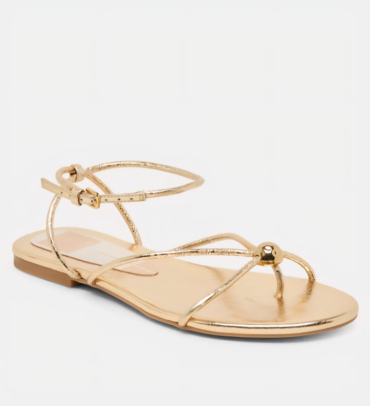 Dolce Vita Kenley Gold Distressed Leather Sandal
