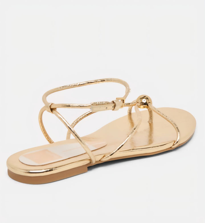 Dolce Vita Kenley Gold Distressed Leather Sandal