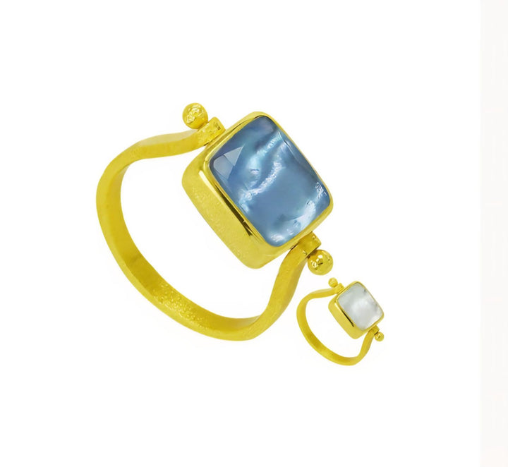 Betty Carre Dalila Dbl Sided Square Stone Ring - G