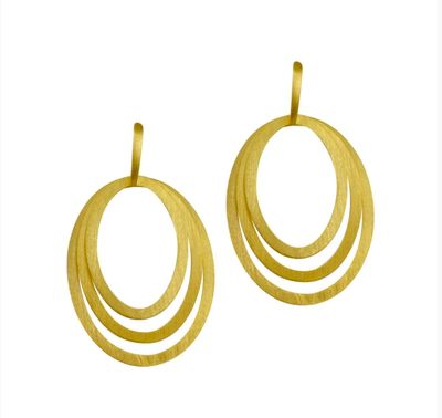 Betty Carre Ibiza Oval Circles Earrings - Gold