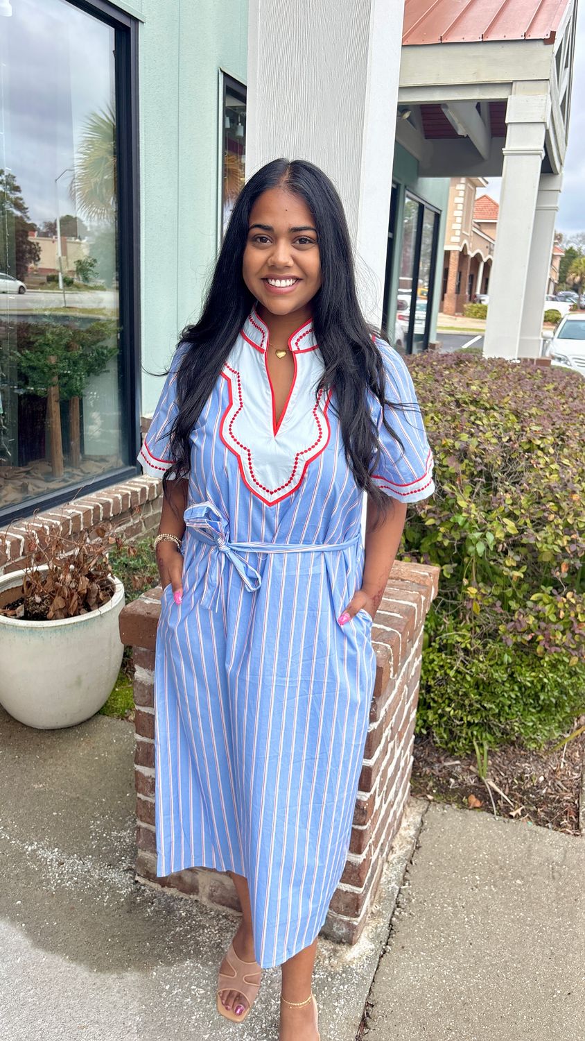 Magnolia Blush Striped Dress