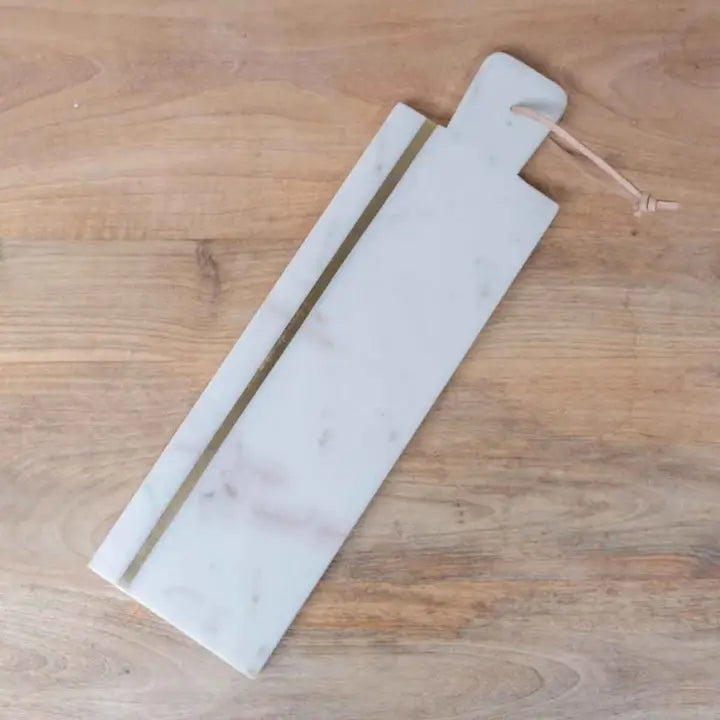 Venice Marble Serving Board White/Gold 6x20