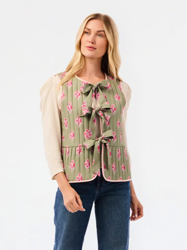 Mary Square Petal Sketch Olive Rosie Vest