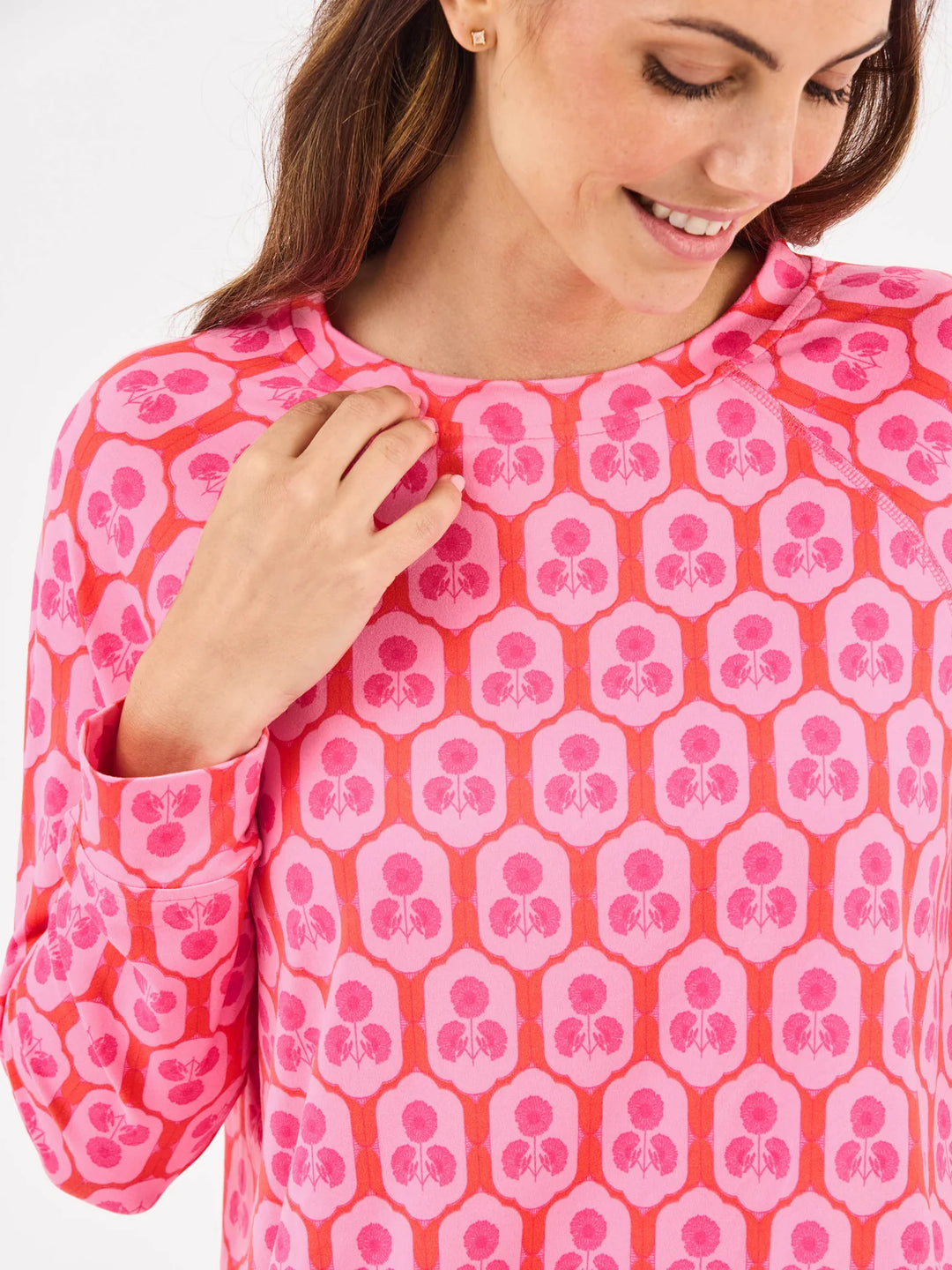 Mary Square Rosette Charm Pink Annie Short Set