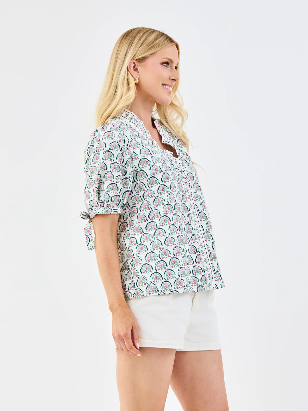 Mary Square Sunshower Flora White Brynn Top