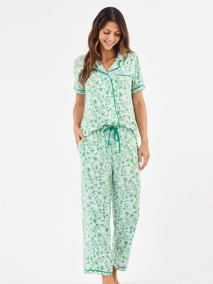 Mary Square Laurel Blooms- Light Blue Charlotte Pant Set
