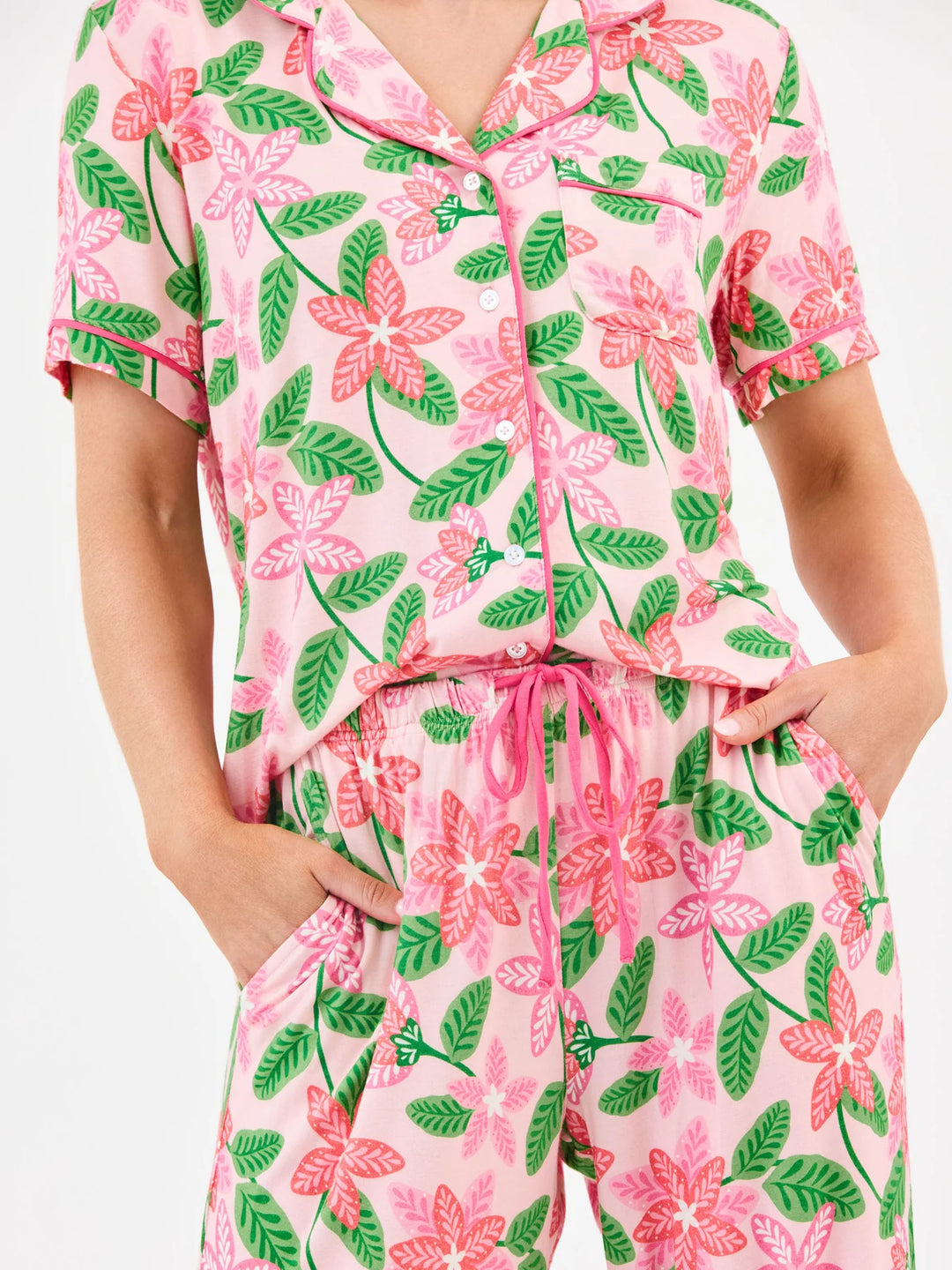 Mary Square Island Muse-Pink Charlotte Pajama Pant Set