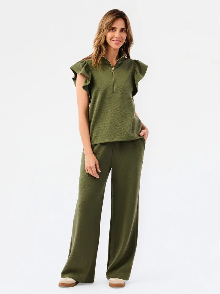 Mary Square Paige Pant Set Olive
