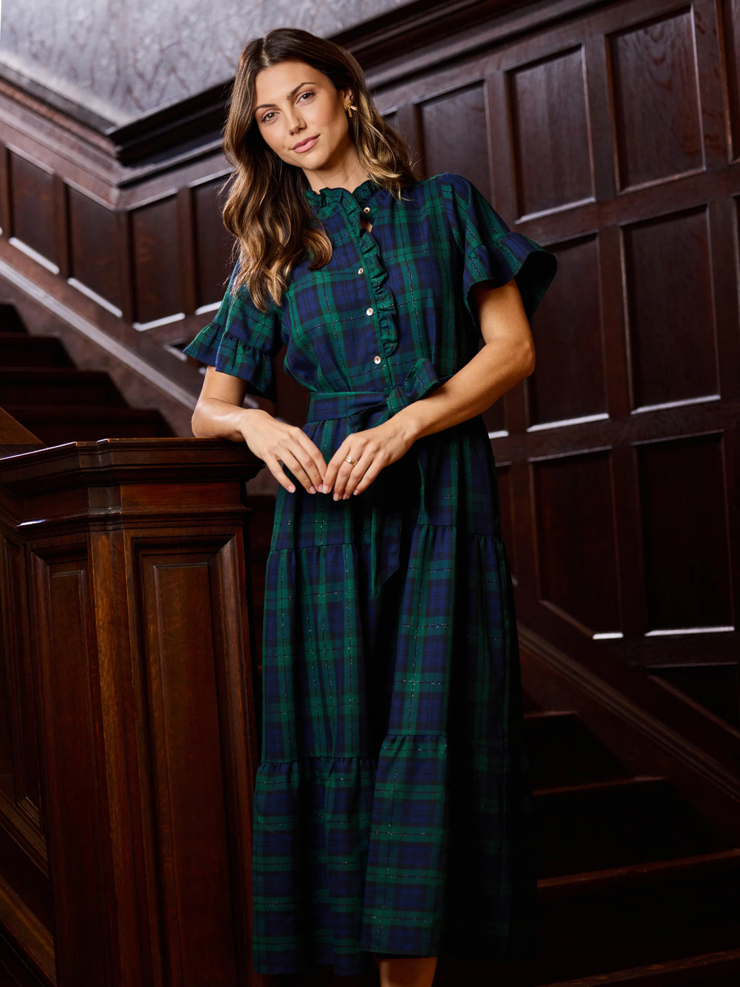 Mary Square Blackwatch Plaid Kate Dress