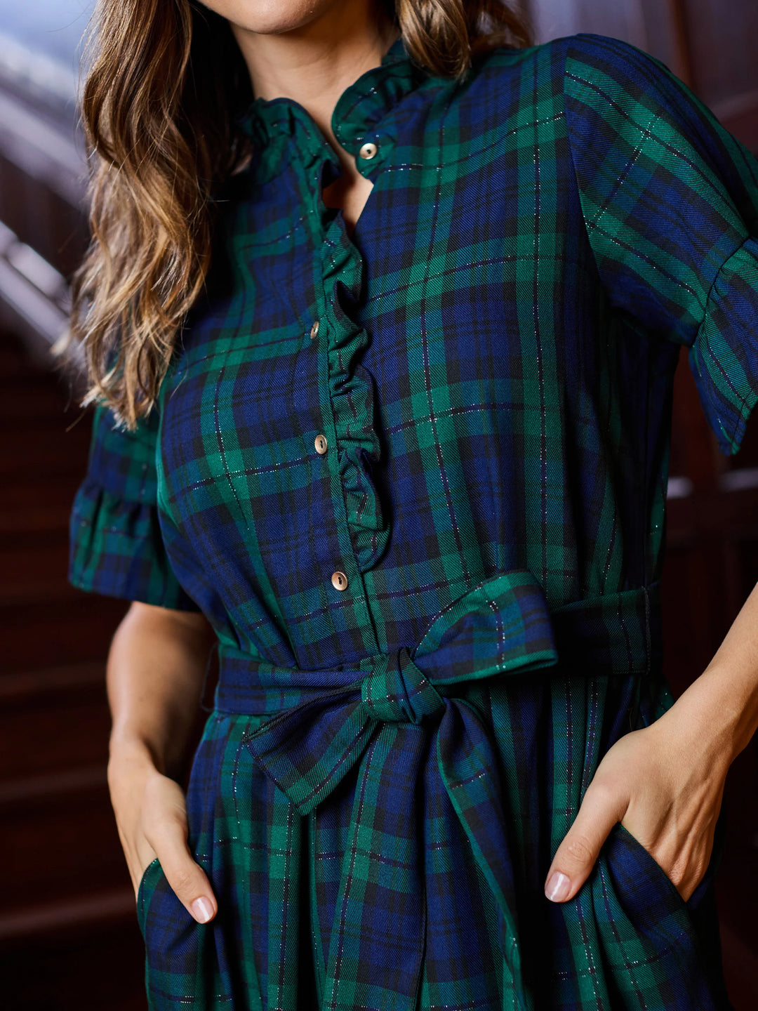 Mary Square Blackwatch Plaid Kate Dress