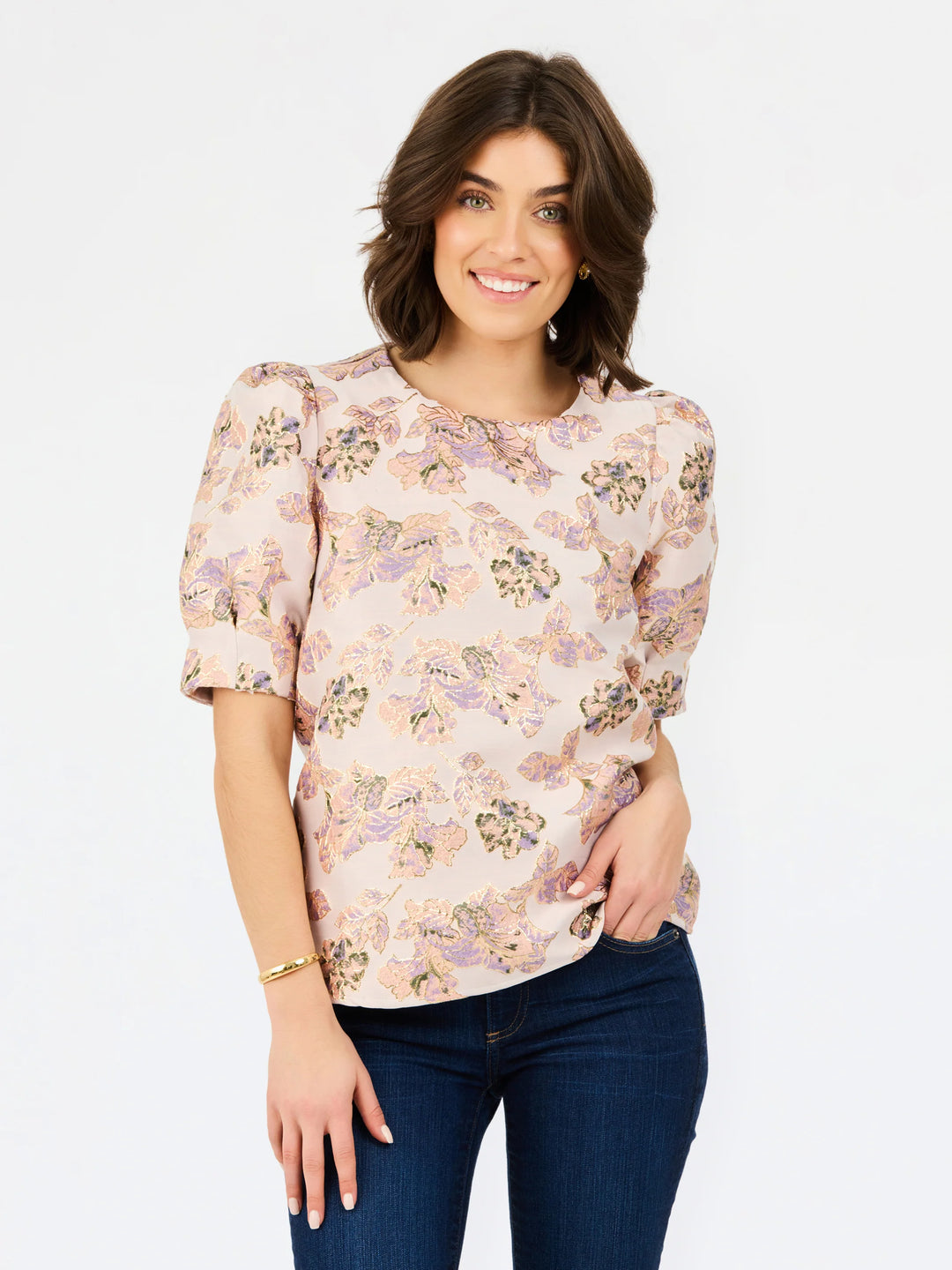 Mary Square Multi Brocade Thea Top
