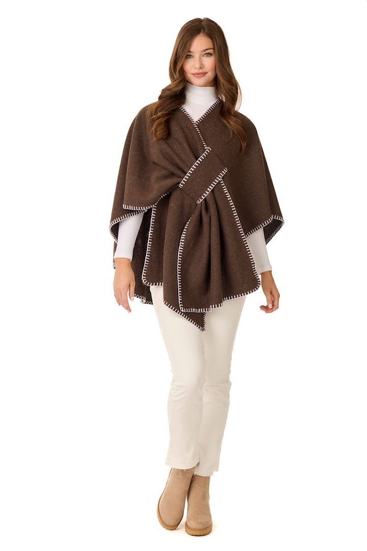 Mud Pie Hayword Blanket Stitch Poncho