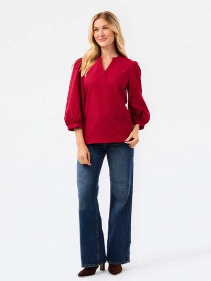 Mary Square Tamryn Top Cranberry/Pink