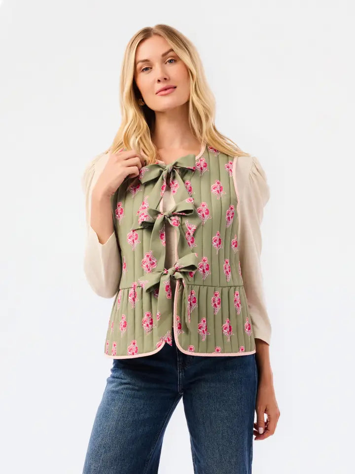 Mary Square Petal Sketch Olive Rosie Vest
