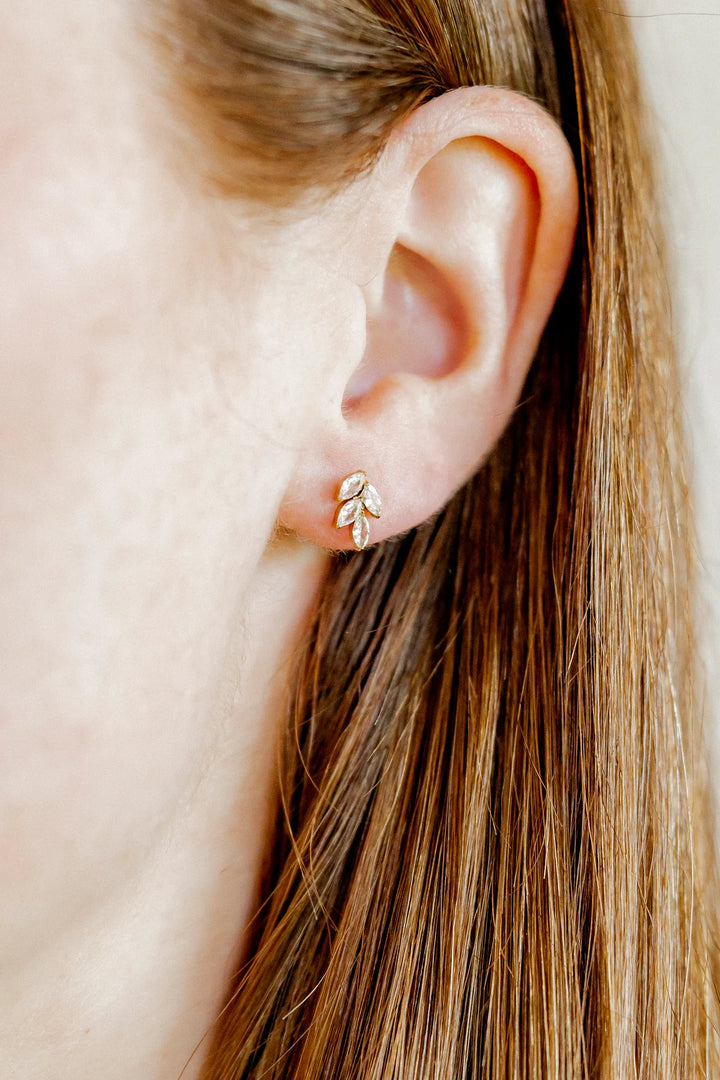 Linny Co Screwback Stud Earrings - Laurel Gold