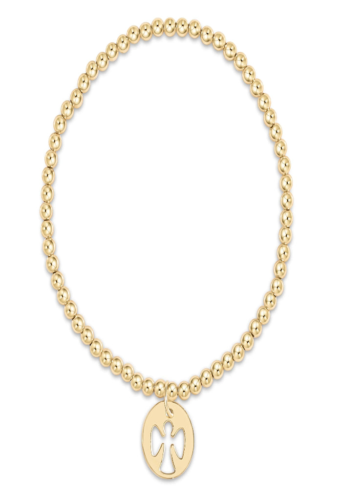 enewton egirl Classic Gold 3mm Bracelet - Guardian Angel Gold Disc