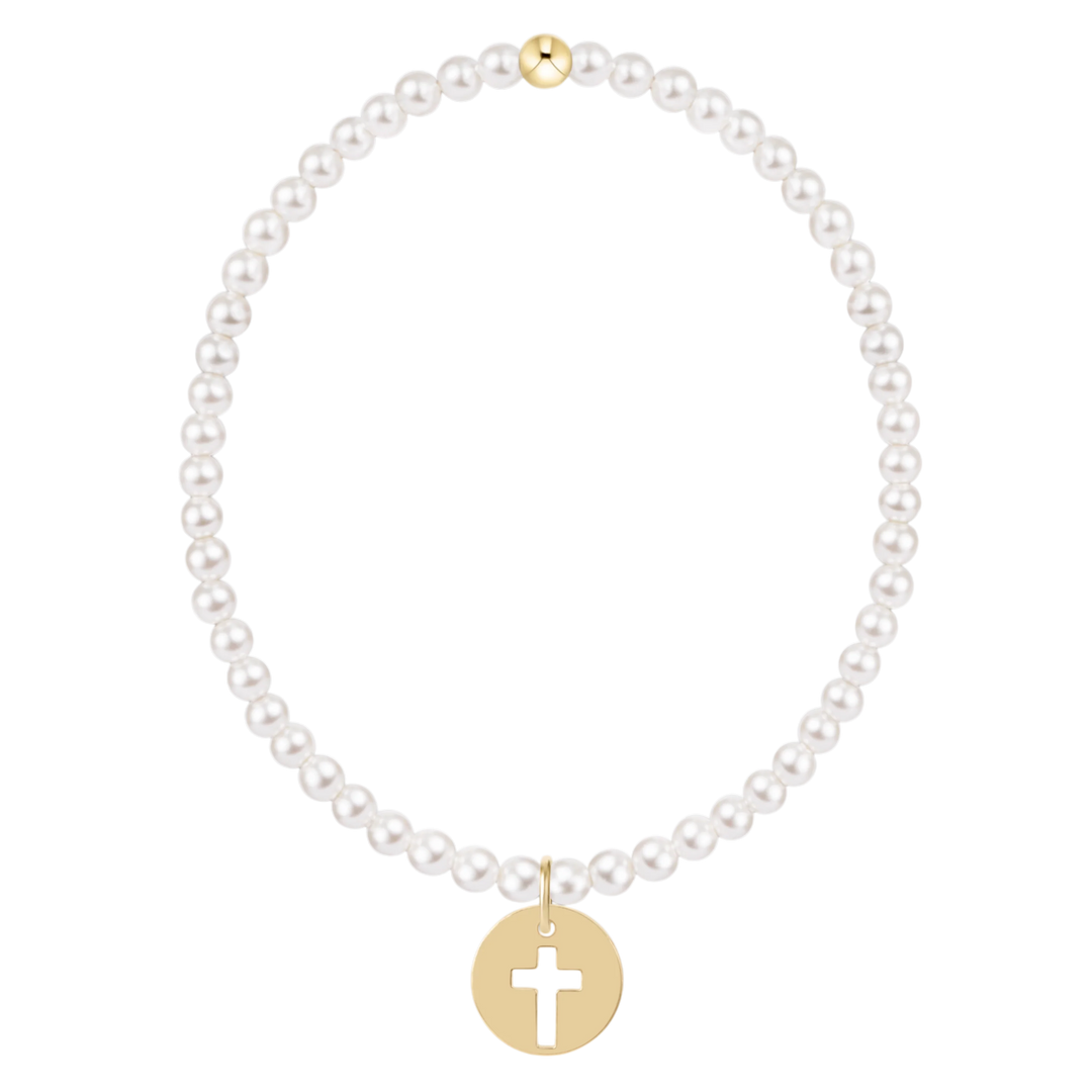 enewton Classic Pearl 3mm Bracelet - Blessed Gold Disc