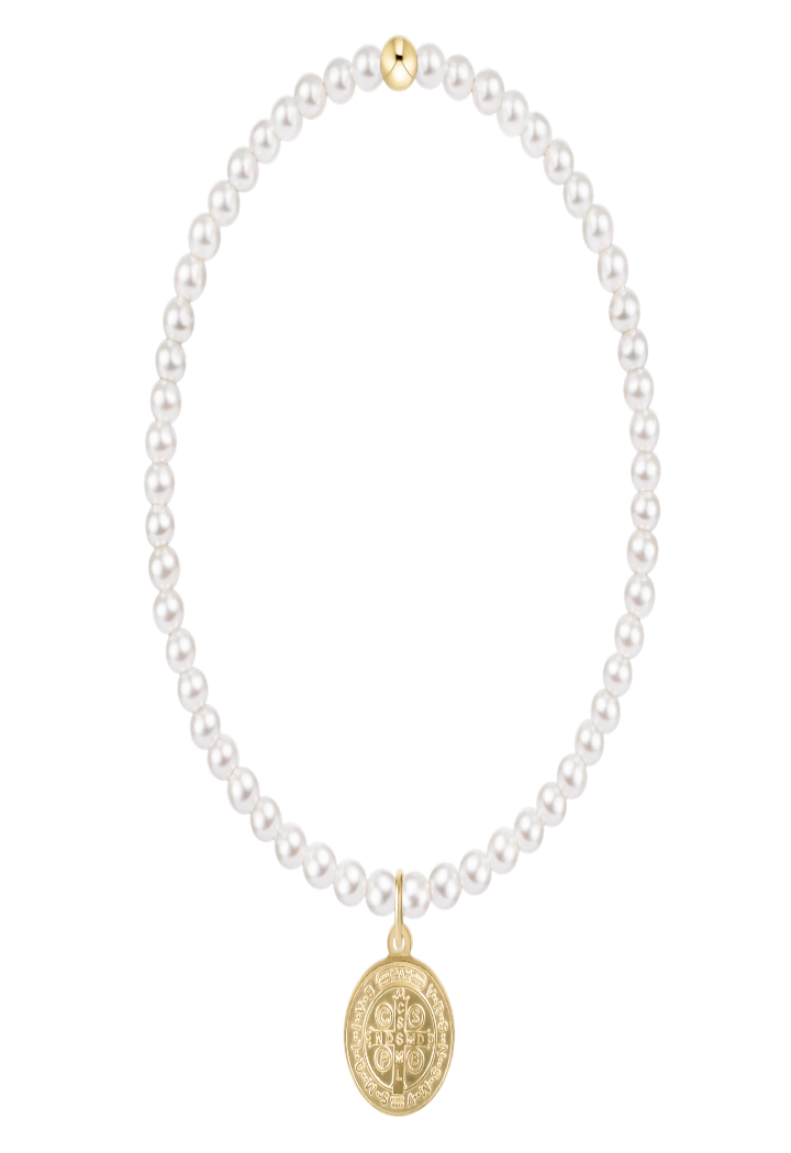 enewton Classic Pearl 3mm Bracelet - Blessing Gold Disc