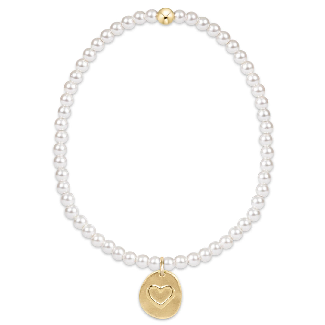 enewton Classic Pearl 3mm Bracelet - Inspire Love Small Gold Disc