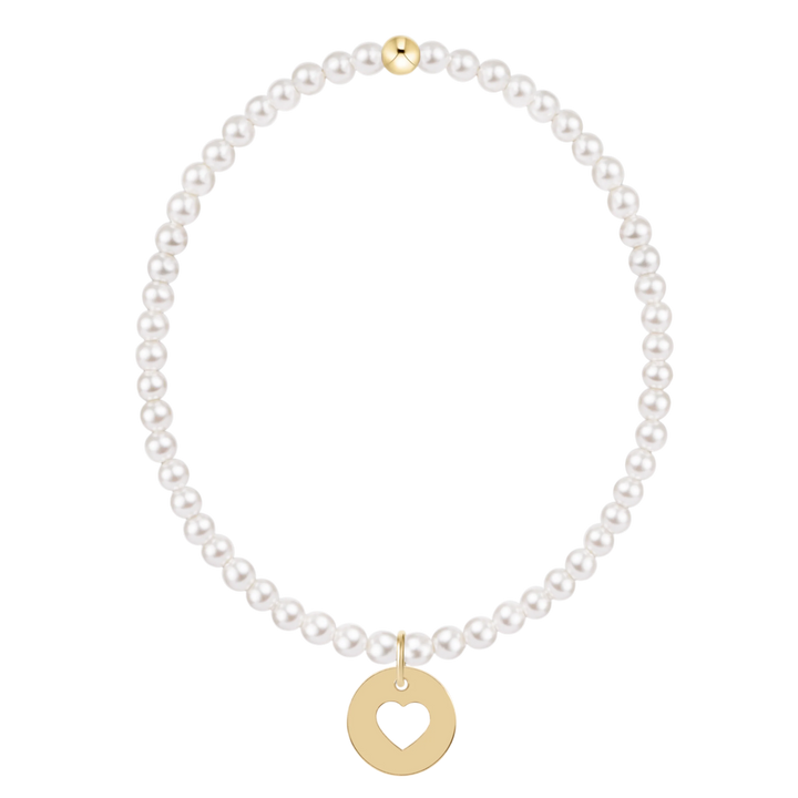 enewton Classic Pearl 3mm Bracelet - Love Gold Disc