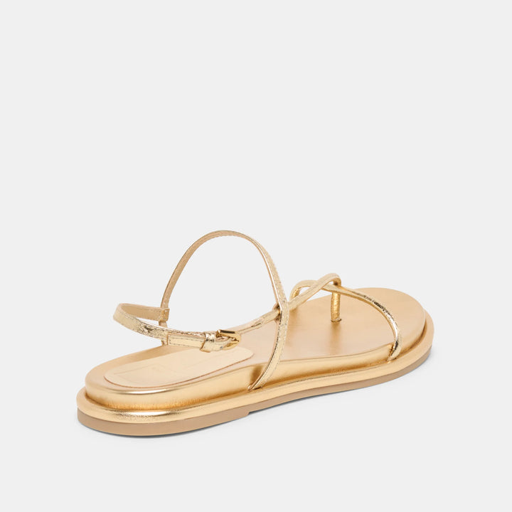 Dom Sandals Gold Distressed Leather