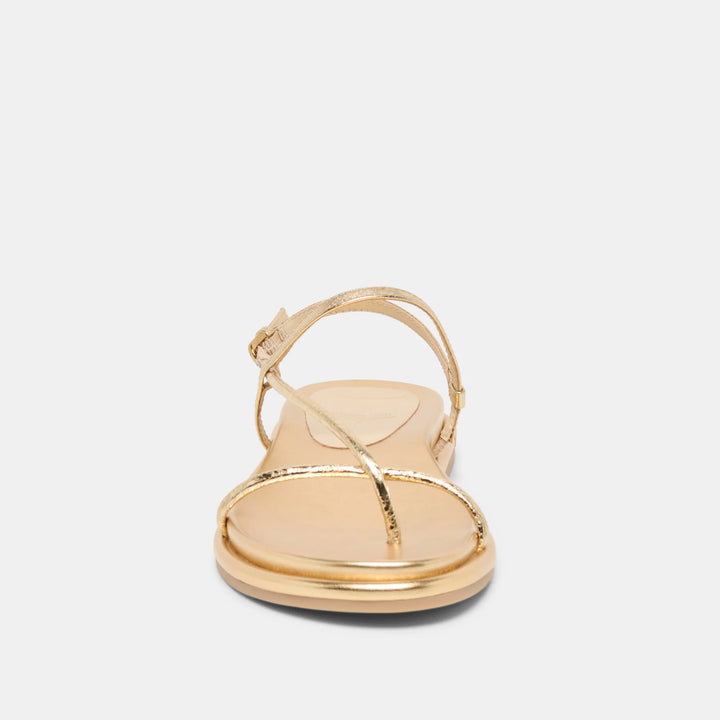 Dom Sandals Gold Distressed Leather